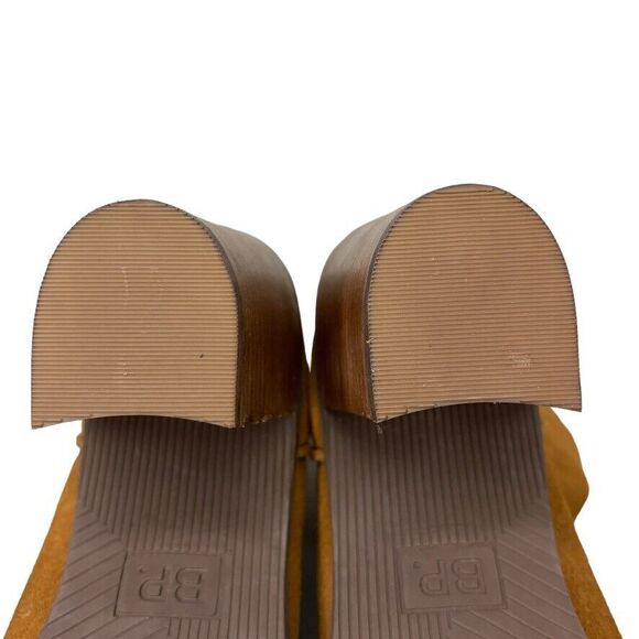 BP. Heath Brown Suede Back Zip Block High Heel Ankle Bootie EUC Womens Size 9.5M - Picture 10 of 12